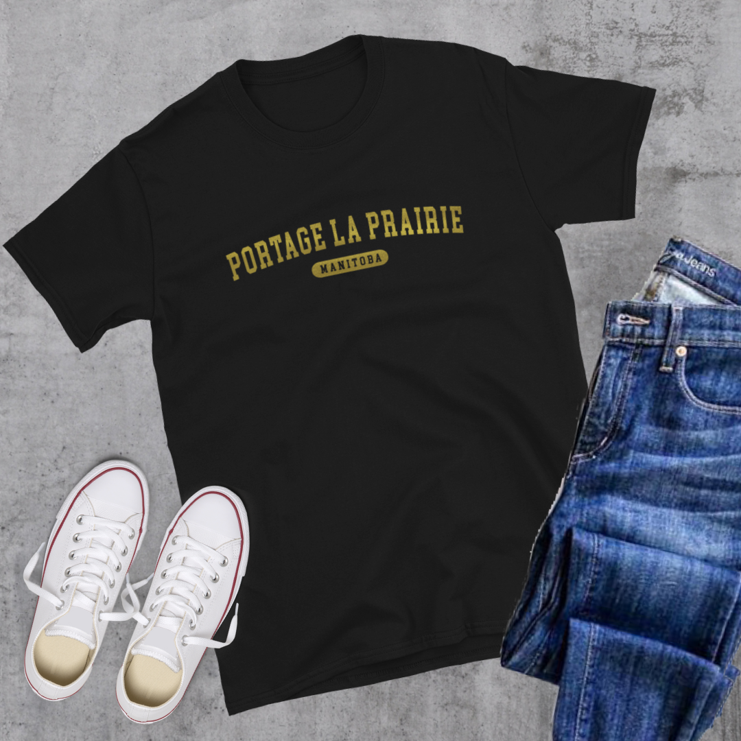 Portage la Prairie College Gold Tee